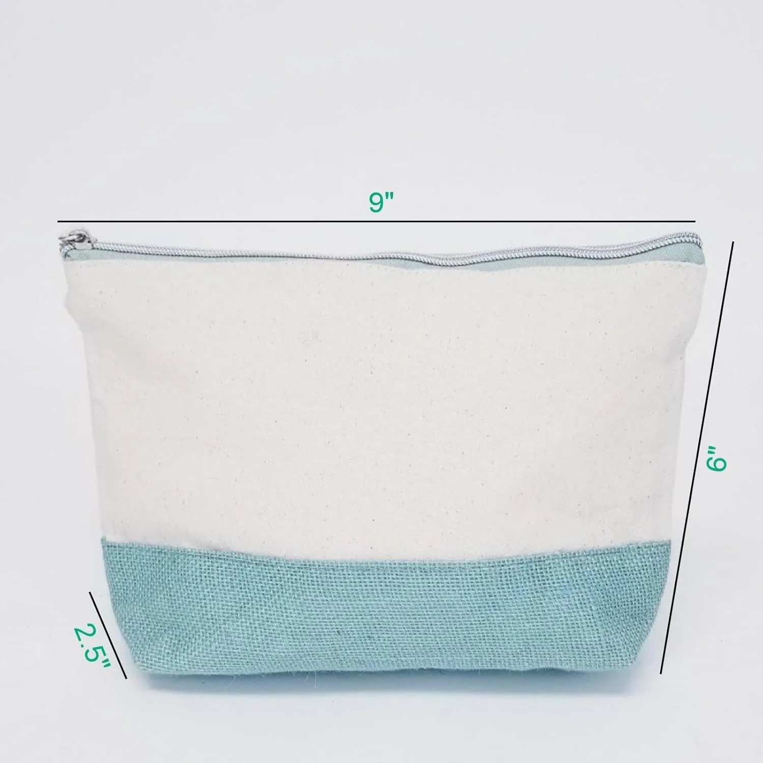 Jute Canvas Pouch, Multipurpose Travel Pouch, Cosmetics, Pencils/Pens, Storage (Jean)