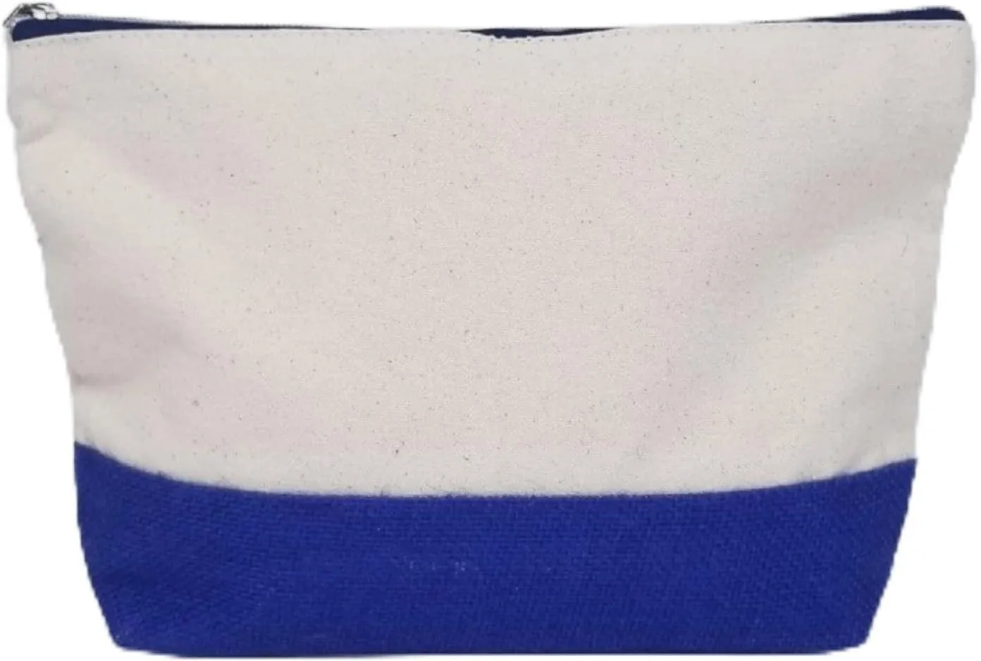 Jute Canvas Pouch, Multipurpose Travel Pouch, Cosmetics, Pencils/Pens, Storage (Royal Blue)