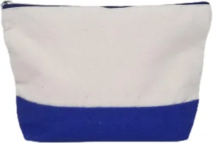 Jute Canvas Pouch, Multipurpose Travel Pouch, Cosmetics, Pencils/Pens, Storage (Royal Blue)