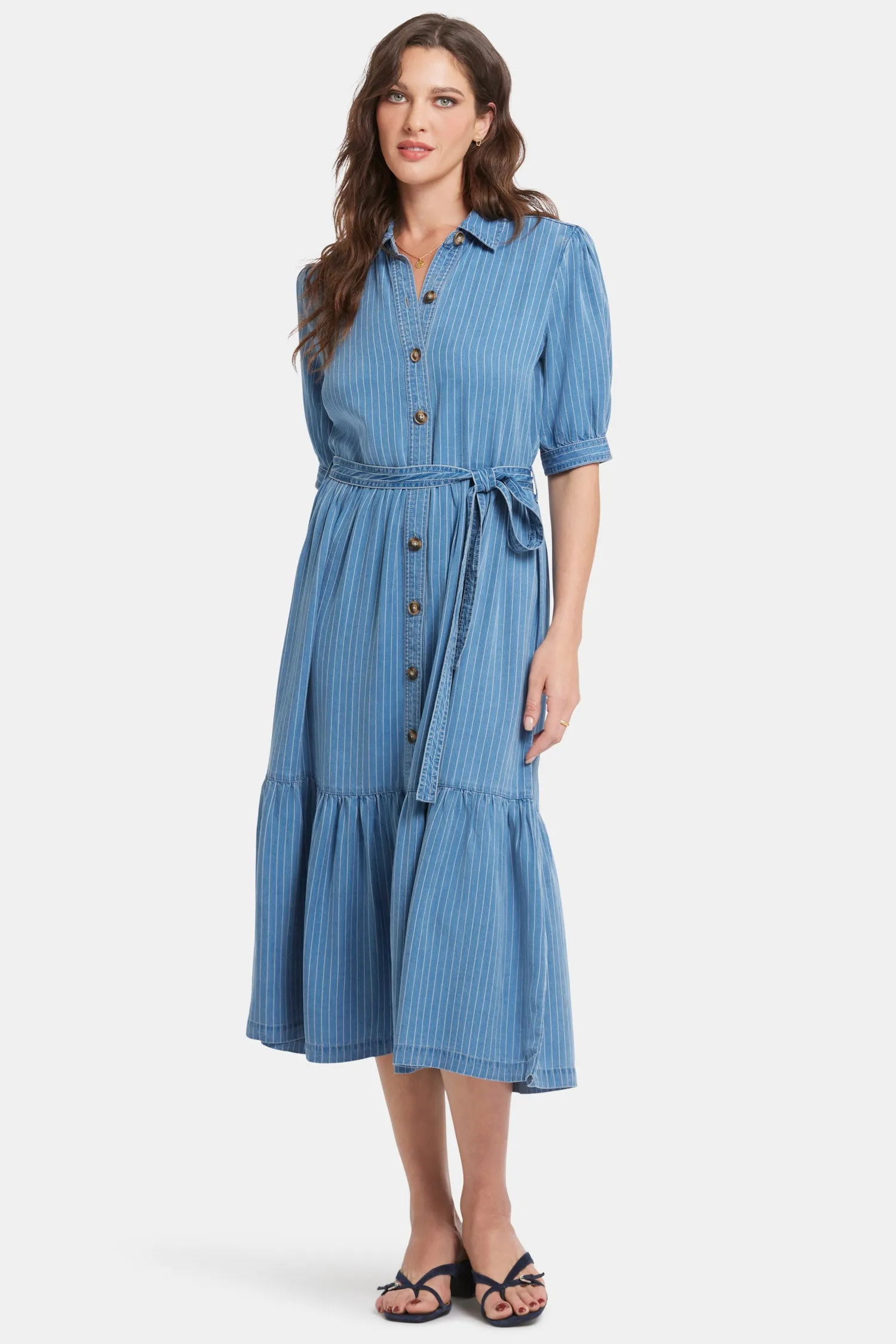 Kate Ruffle Dress  - Light Marine