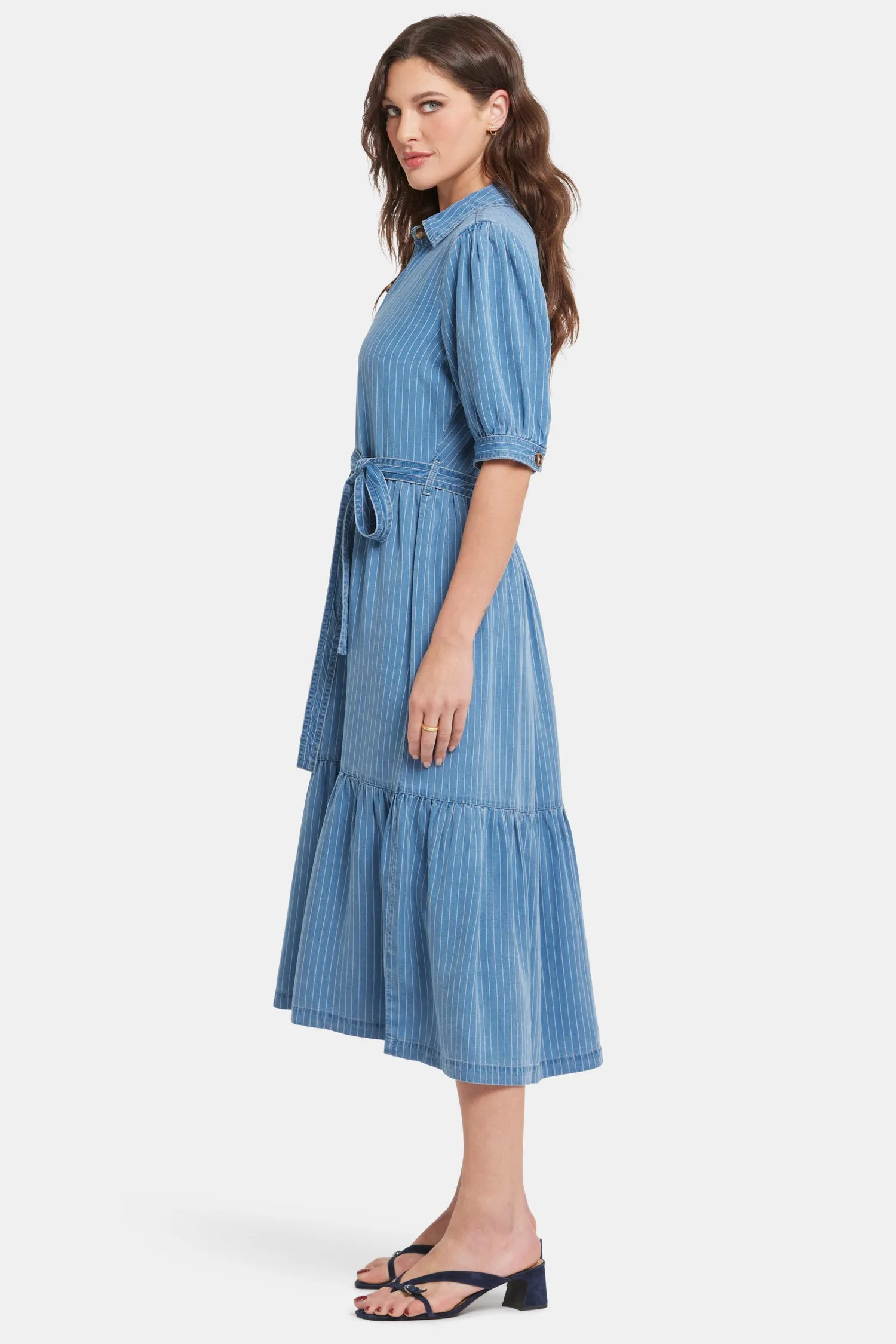 Kate Ruffle Dress  - Light Marine