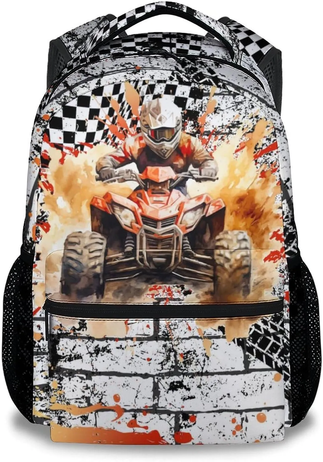 Kids Backpack for School, 17 Inch Travel Backpacks for Dirt Bike Lovers, Large Capacity Bookbag for Elementary & High School