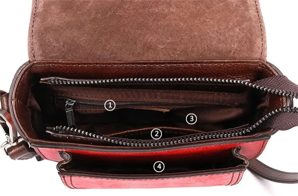 Ladies Shoulder Bags Vintage Saddle Bags Ladies Messenger Bags Hand Embossed crossbody
