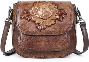 Ladies Shoulder Bags Vintage Saddle Bags Ladies Messenger Bags Hand Embossed crossbody