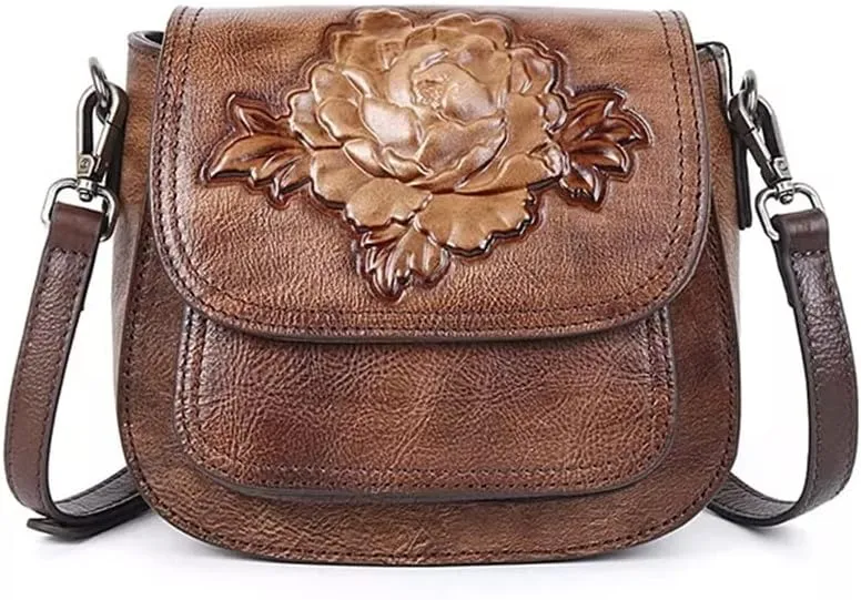 Ladies Shoulder Bags Vintage Saddle Bags Ladies Messenger Bags Hand Embossed crossbody