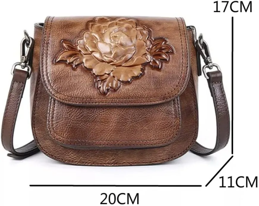 Ladies Shoulder Bags Vintage Saddle Bags Ladies Messenger Bags Hand Embossed crossbody