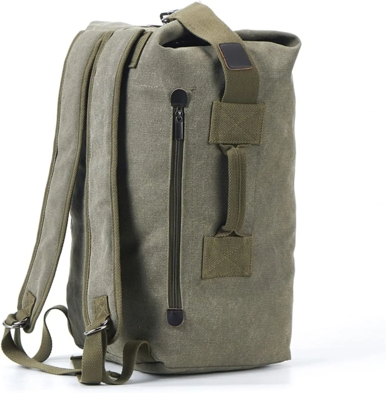 Large Capacity Backpack for Man Travel Bag Backpack Male Canvas Bucket Shoulder Bags for Men Backpacks(Black,18 * 10 * 8in)
