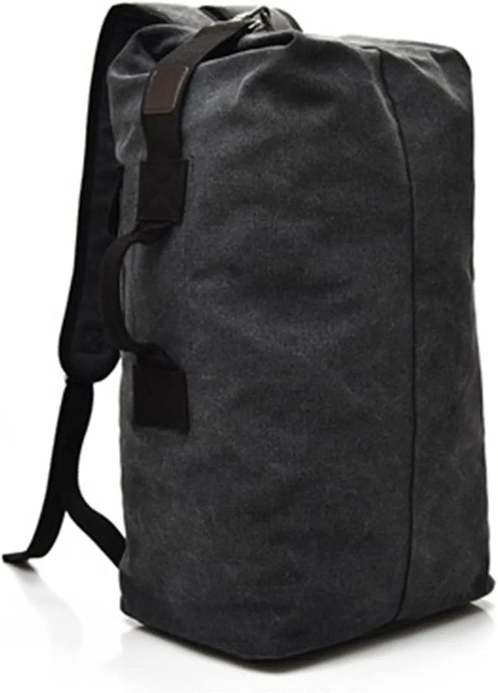Large Capacity Backpack for Man Travel Bag Backpack Male Canvas Bucket Shoulder Bags for Men Backpacks(Black,18 * 10 * 8in)