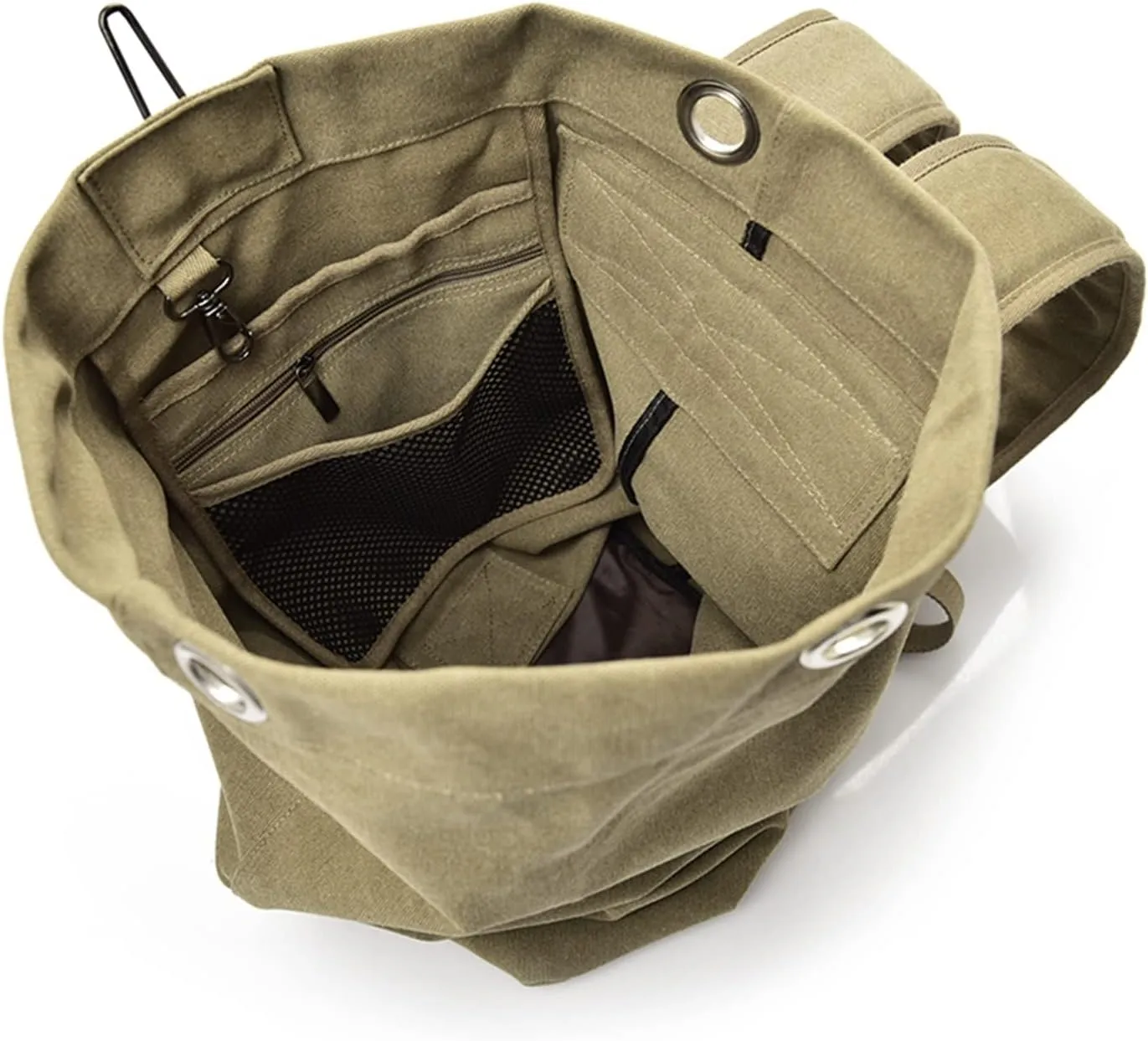 Large Capacity Backpack for Man Travel Bag Backpack Male Canvas Bucket Shoulder Bags for Men Backpacks(Black,18 * 10 * 8in)