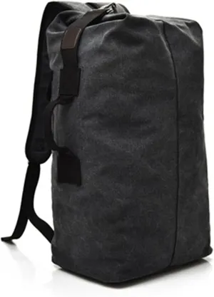 Large Capacity Backpack for Man Travel Bag Backpack Male Canvas Bucket Shoulder Bags for Men Backpacks(Black,18 * 10 * 8in)