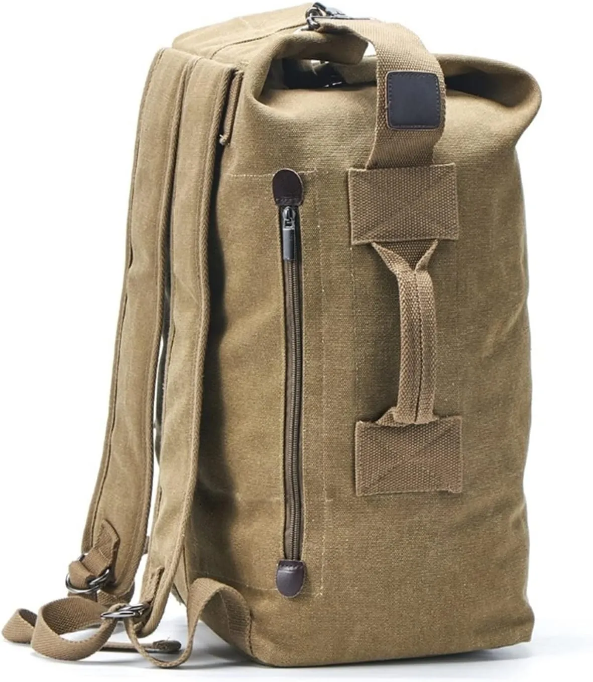 Large Capacity Backpack for Man Travel Bag Backpack Male Canvas Bucket Shoulder Bags for Men Backpacks(Black,18 * 10 * 8in)