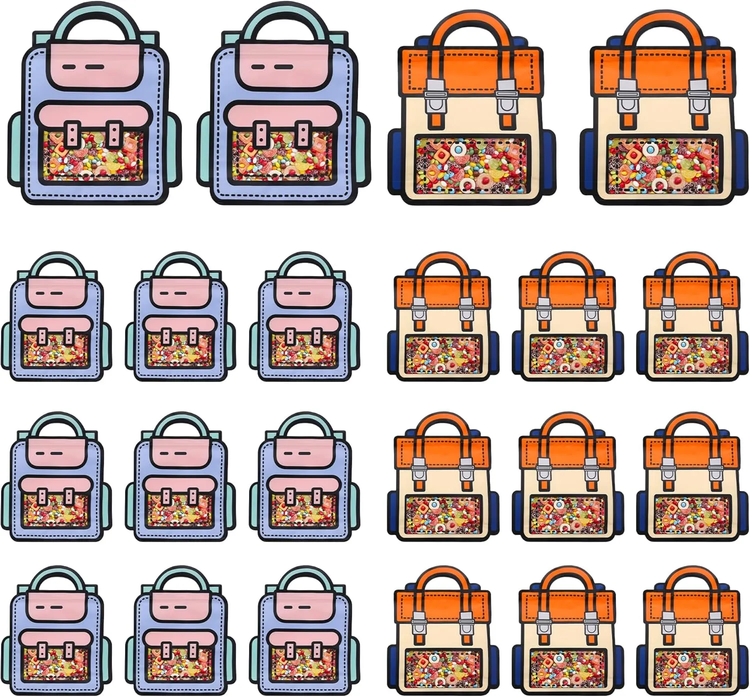 Lati Cute Goodie Kids Gift Bags - 20PCS Large Plastic Reusable Prefilled Goodie Bulk Party Favors Bags with Handles for Return Gift Kids Birthday,Snack,Candy,Party and Classroom Favorand Bags