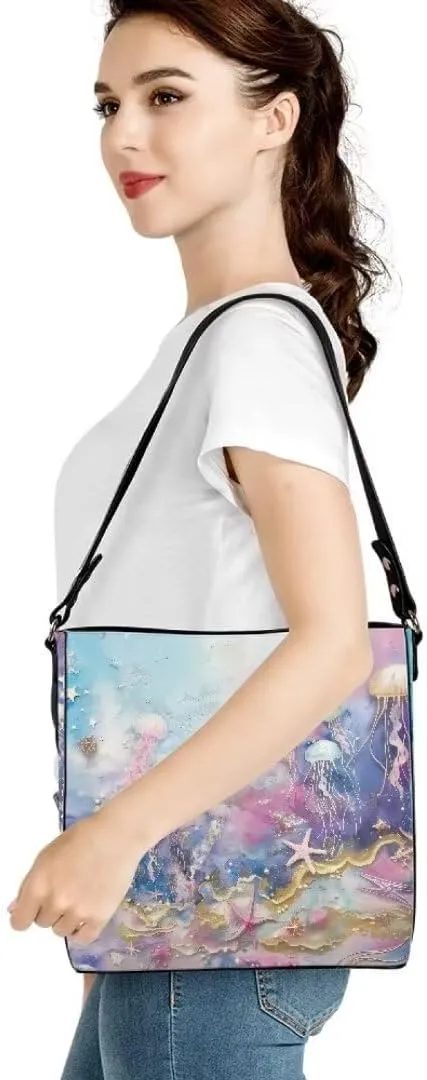 Leather Bucket Bags for Women Satchels Bucket Purse Large Tote Bags Commuting Crossbody Handbag Fashion Hobo Bags