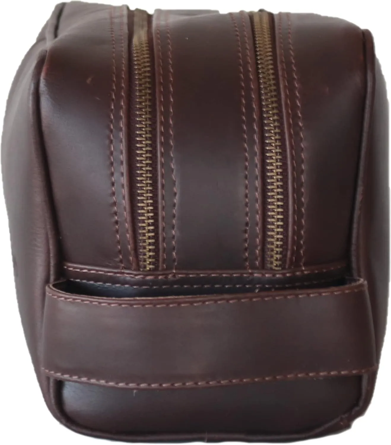 Leather Toiletry Bag for Men, Double Section Toiletry Bag (3 Dark Brown)