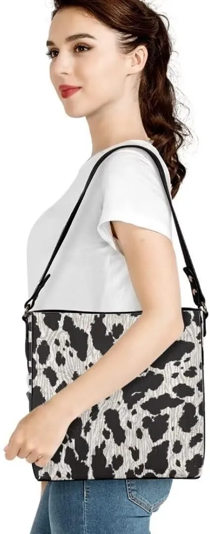 Leather Tote Bucket Bags for Women Trendy Satchels Work Travel Bag Cross Body Bag Purses with Adjustable Strap