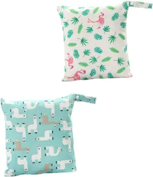 LIFKOME 2Pcs Portable Diaper Bag Organizing Pouches Lightweight Diaper Organizer Pouch for Easy Access to Diapers Nappies for Travel and Daily Use Maple Flamingo