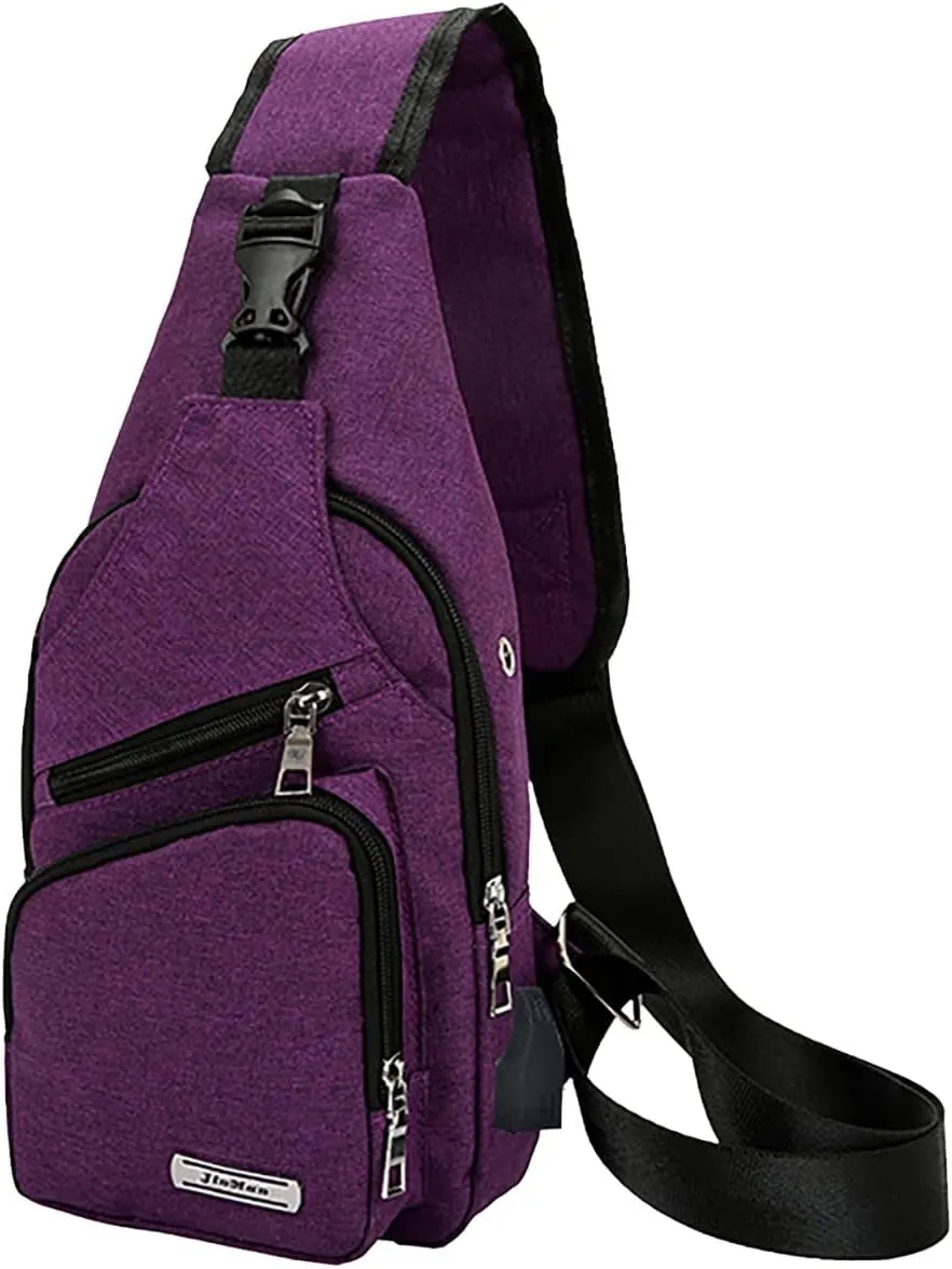 Lightweight Small Crossbody Bag for Women Men Cross Body Shoulder Bags with Keyholder Waterproof Backpack(Purple)