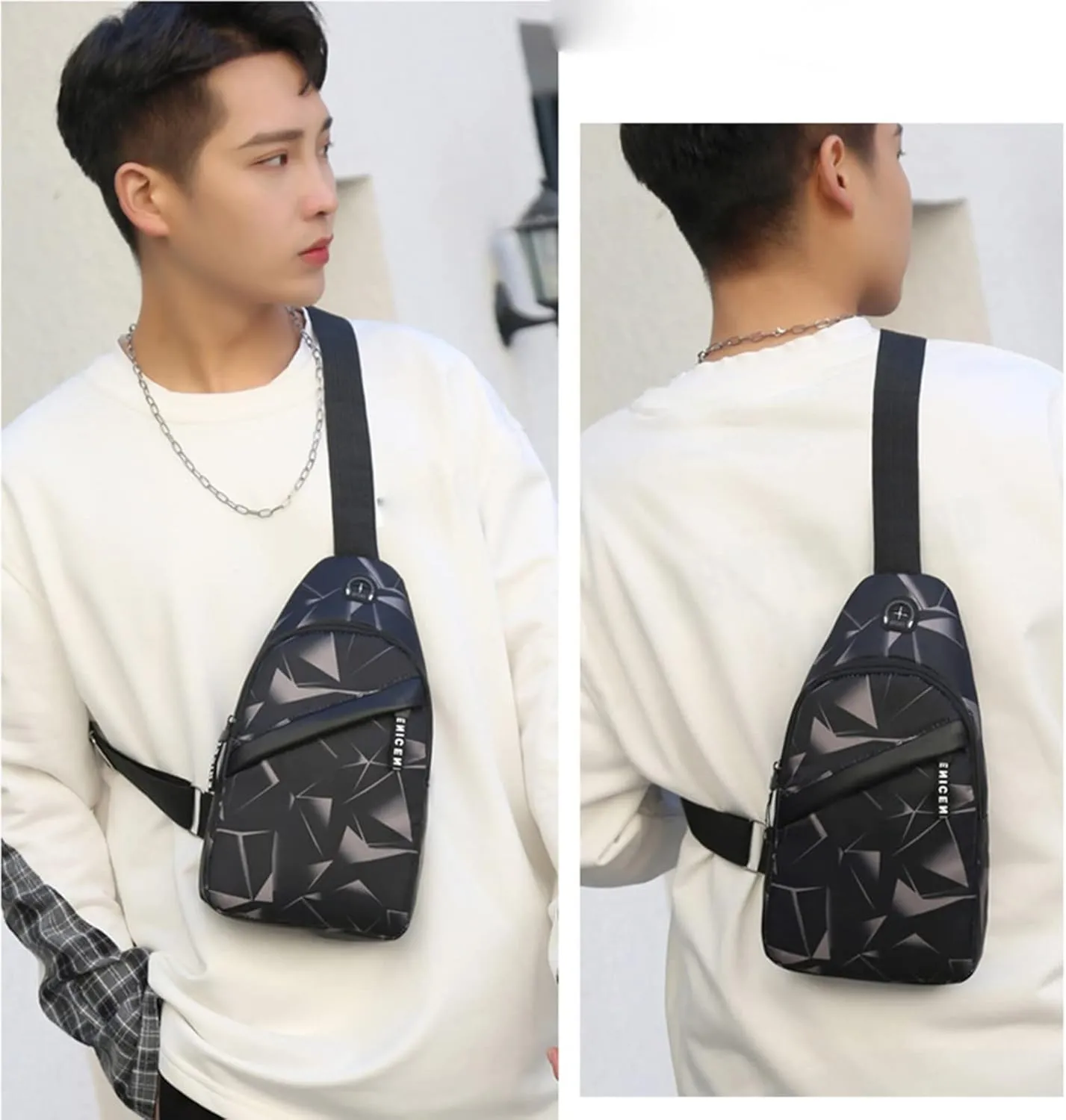 Lightweight Small Crossbody Bag for Women Men Crossbody Bags with Adjustable Guitar Strap 2025 Large Handbags(Black)