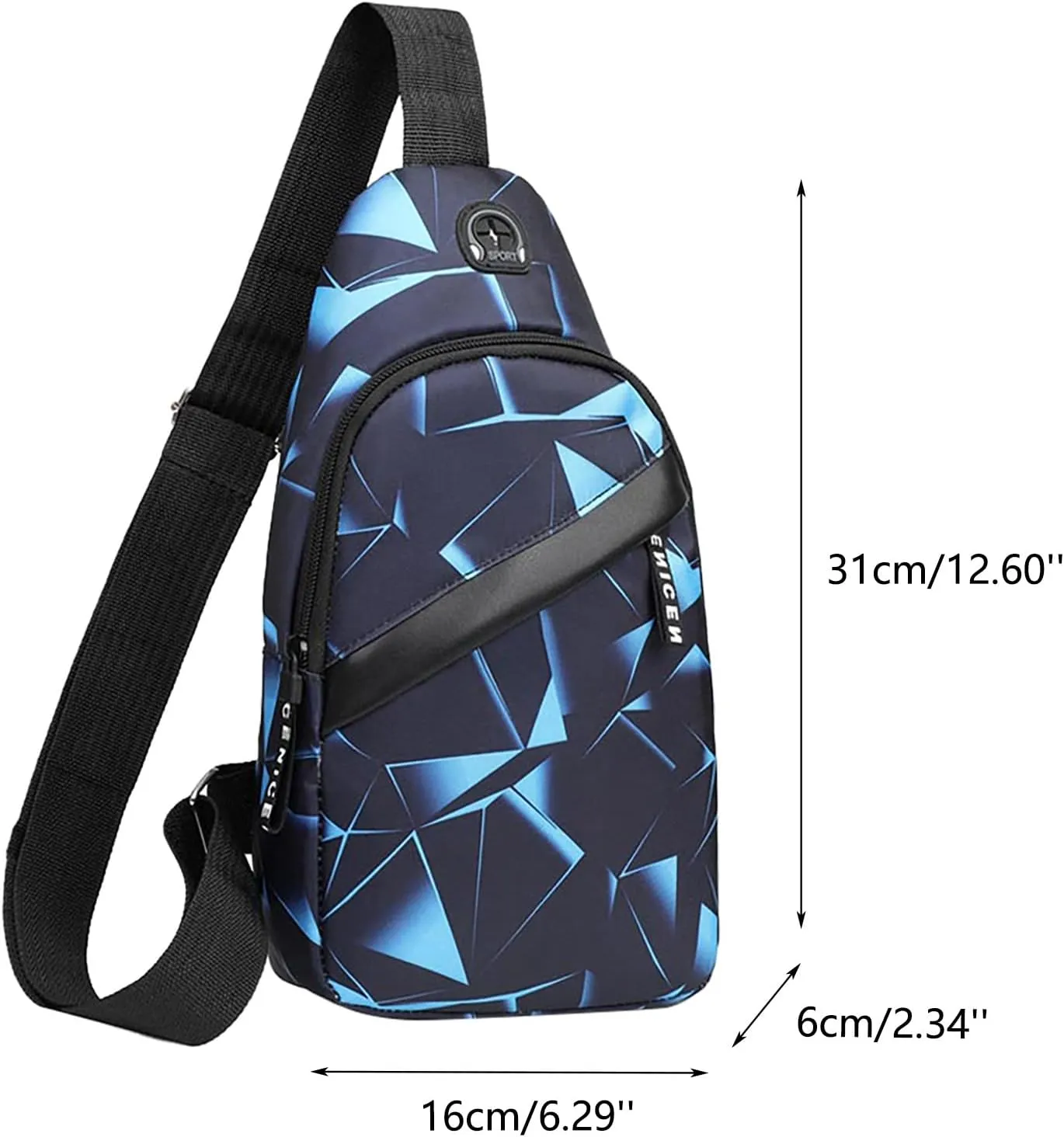 Lightweight Small Crossbody Bag for Women Men Crossbody Bags with Adjustable Guitar Strap 2025 Large Handbags(Blue)