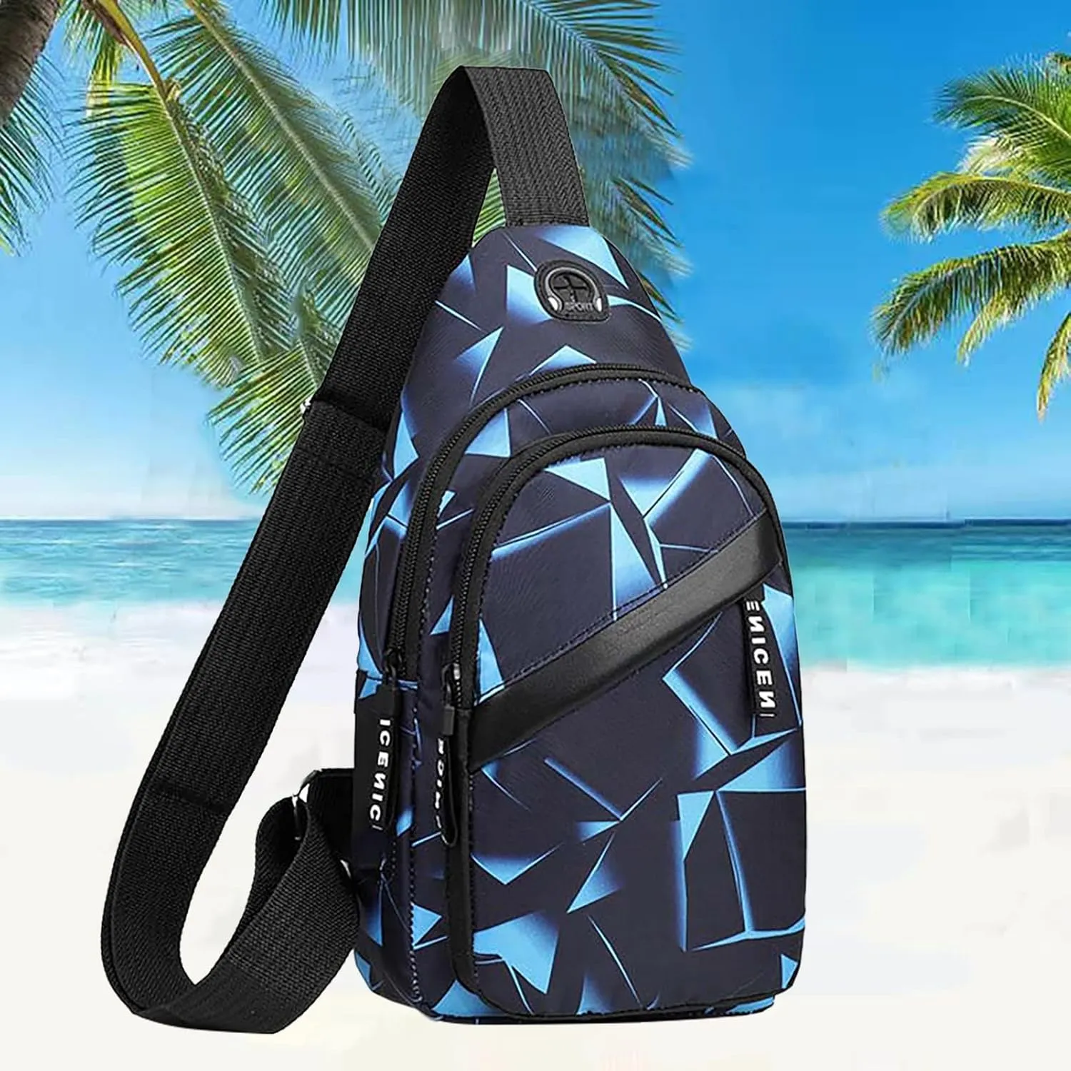 Lightweight Small Crossbody Bag for Women Men Crossbody Bags with Adjustable Guitar Strap 2025 Large Handbags(Blue)