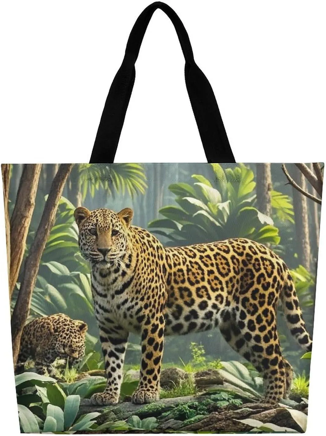 Lion Sticks Out Tongue Beach Bag Reusable Tote Bag Foldable Grocery Bags Women Shopping Bags for Daily Essentials