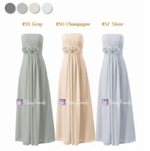 Long Strapless Party Dress - Earth Tones (MM170)