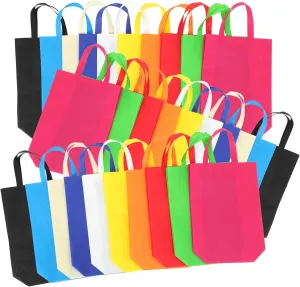 Luxshiny Blank Non Woven Tote Bags 30pcs Reusable Gift Bags with Handles Large Shopping Bags Foldable Grocery Bags