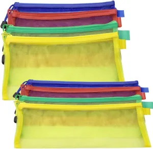 Mesh Cosmetic Bag with Zipper 8Pcs Multipurpose Nylon Mesh Makeup Bags Portable Travel Organizing Pouch Toiletries Makeup Pouches for Home Office Travel Accessories (A5X4pcs, A6X4pcs)