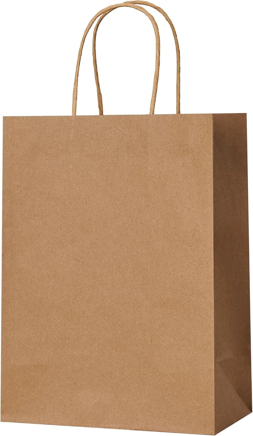 METAPRINT 100 Pack 5.8x3.2x8.25 Inch Small Brown Paper Bags with Handles Bulk, Paper Gift Bags, Kraft Bag for Birthday, Party Favors, Grocery, Retail, Shopping, Business