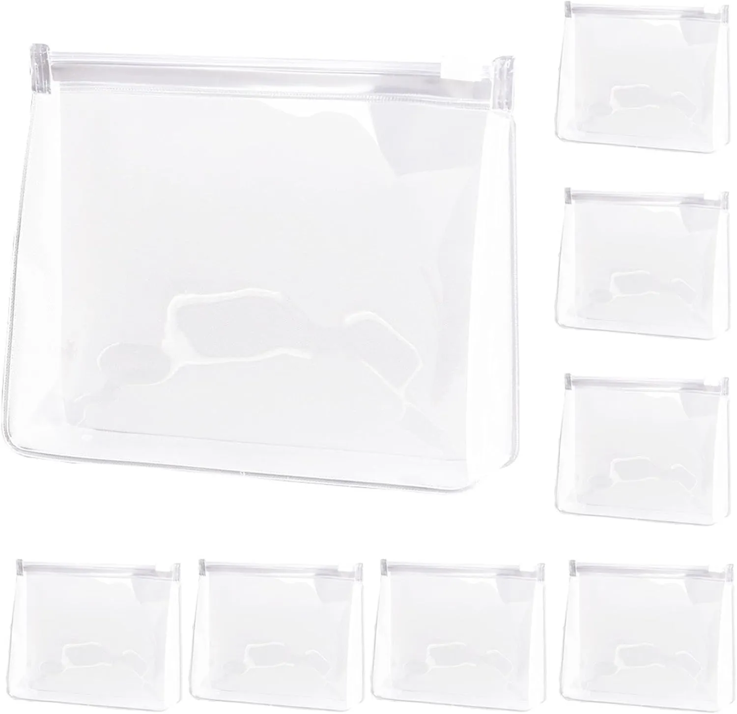 Mini Makeup Bags Organizer, Clear Makeup Storage Bags, Cosmetic Bag Organizer, Clear Plastic Bag Cosmetic Storage Bags, Clear Makeup Accessories Bags with Zipper, White - 15*3.5*12cm, Modern