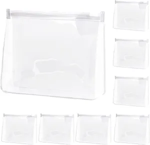 Mini Makeup Bags Organizer, Clear Makeup Storage Bags, Cosmetic Bag Organizer, Clear Plastic Bag Cosmetic Storage Bags, Clear Makeup Accessories Bags with Zipper, White - 15*3.5*12cm, Modern
