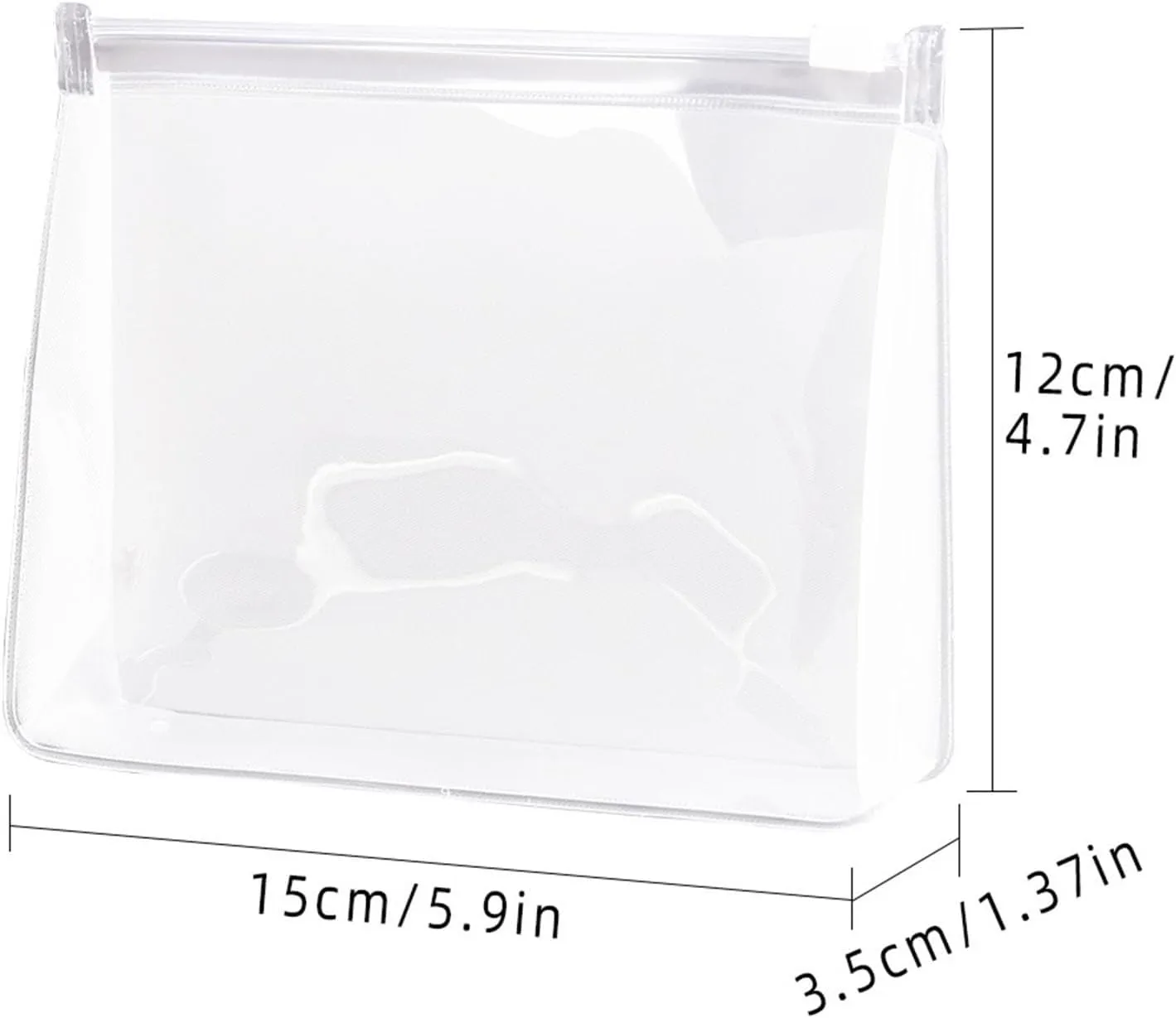 Mini Makeup Bags Organizer, Clear Makeup Storage Bags, Cosmetic Bag Organizer, Clear Plastic Bag Cosmetic Storage Bags, Clear Makeup Accessories Bags with Zipper, White - 15*3.5*12cm, Modern