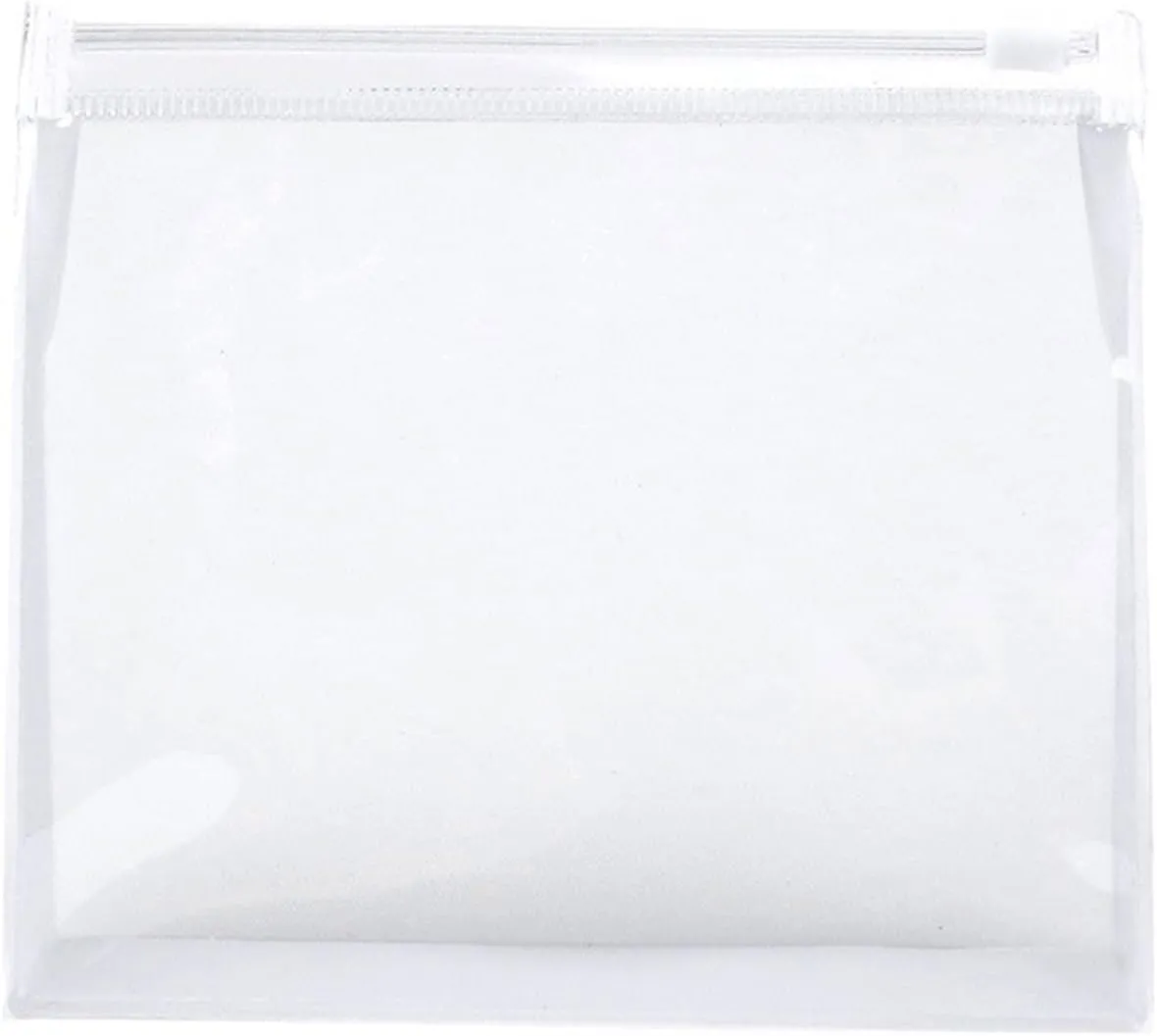 Mini Makeup Bags Organizer, Clear Makeup Storage Bags, Cosmetic Bag Organizer, Clear Plastic Bag Cosmetic Storage Bags, Clear Makeup Accessories Bags with Zipper, White - 15*3.5*12cm, Modern