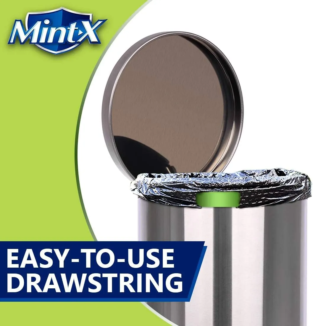 Mint-X Rodent Repellent Outdoor Home and Industrial Trash Bags with Drawstring & Mint-Flex Technology; 33 Gallon, 90 Count, Black