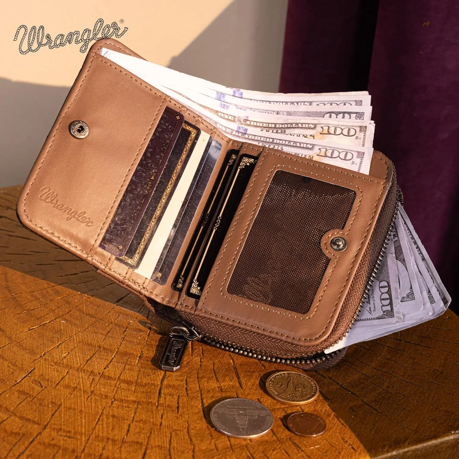 Montana West  Wrangler Credit Card Wallet Bifold Card Case Pouches for Women