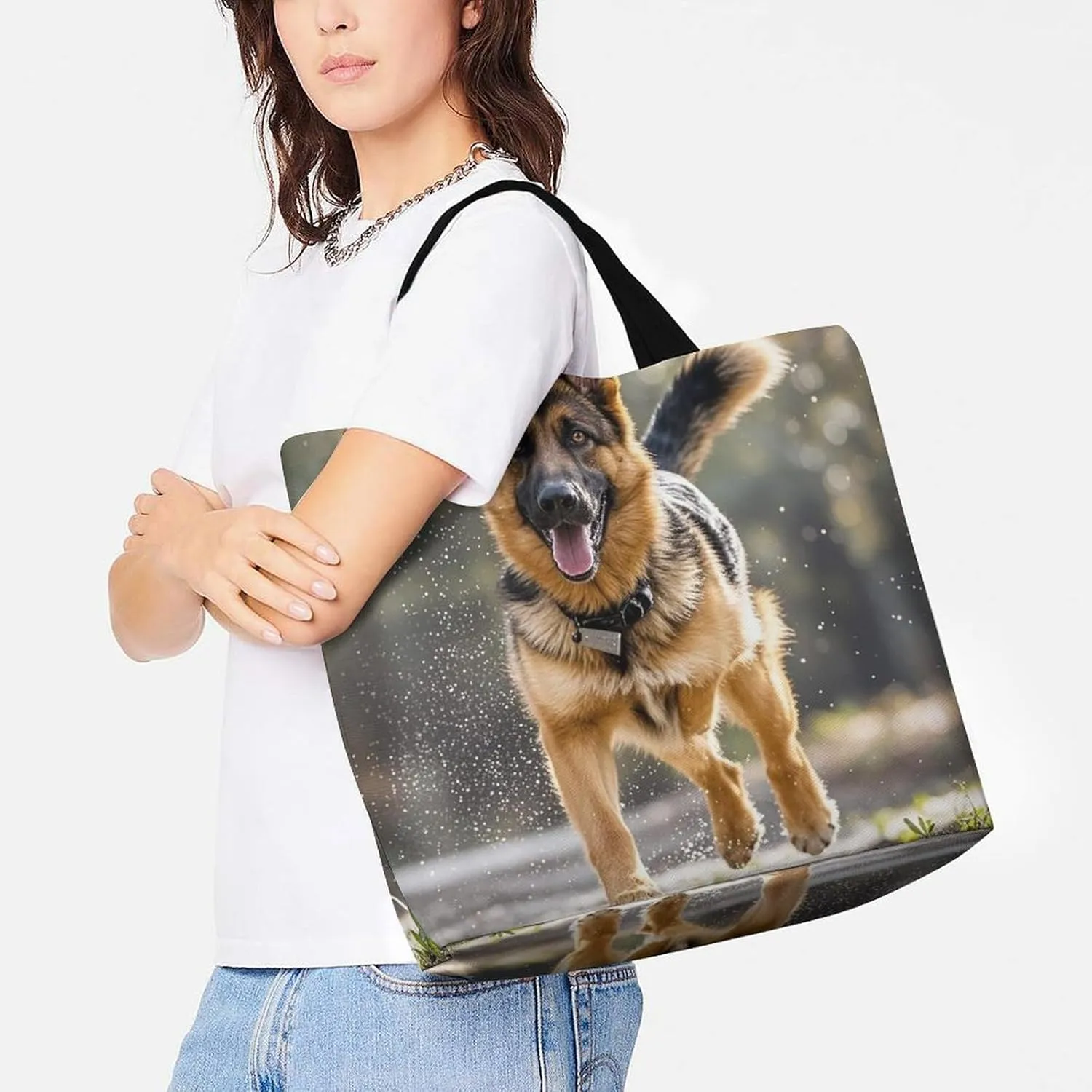 Mother Bear And Cubs Beach Bag Reusable Tote Bag Foldable Grocery Bags Women Shopping Bags for Daily Essentials
