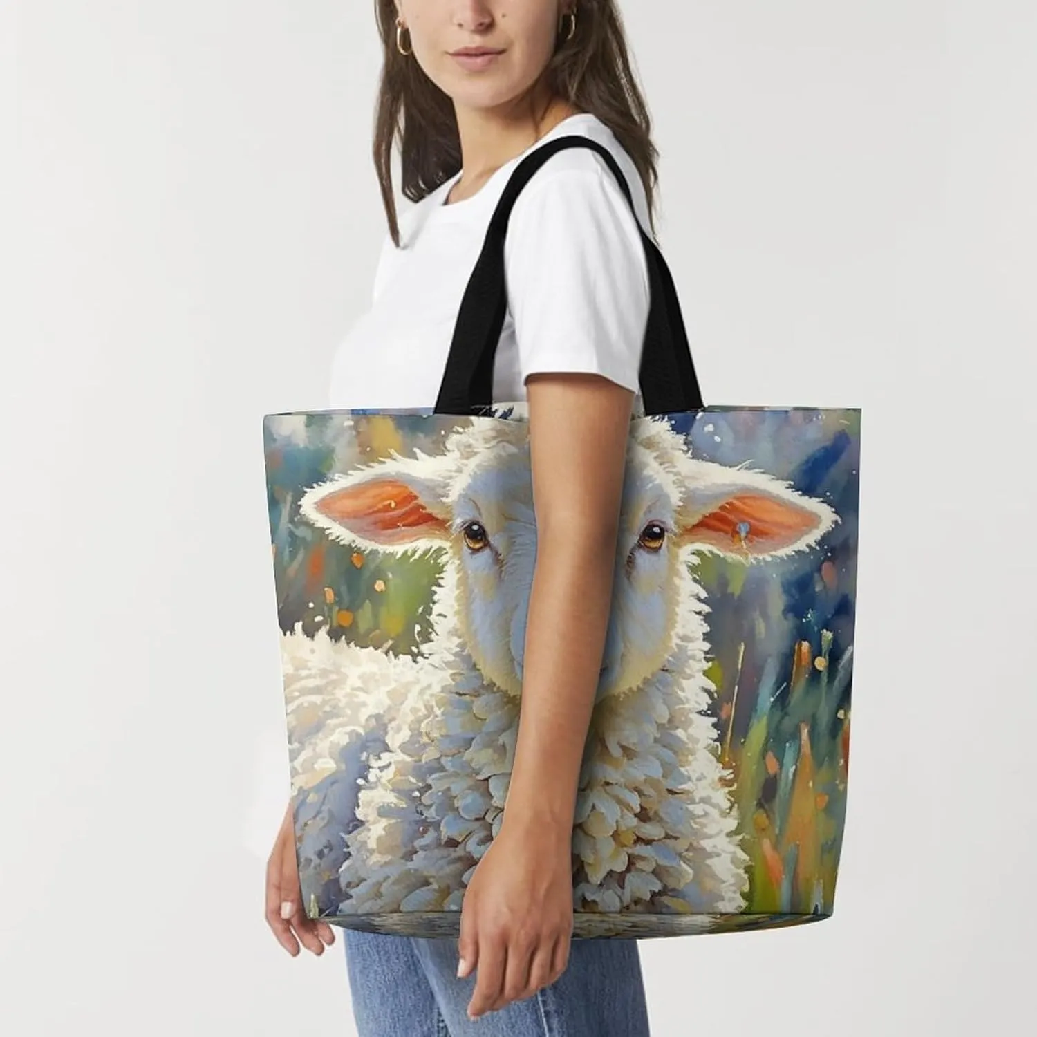 Mother Bear And Cubs Beach Bag Reusable Tote Bag Foldable Grocery Bags Women Shopping Bags for Daily Essentials