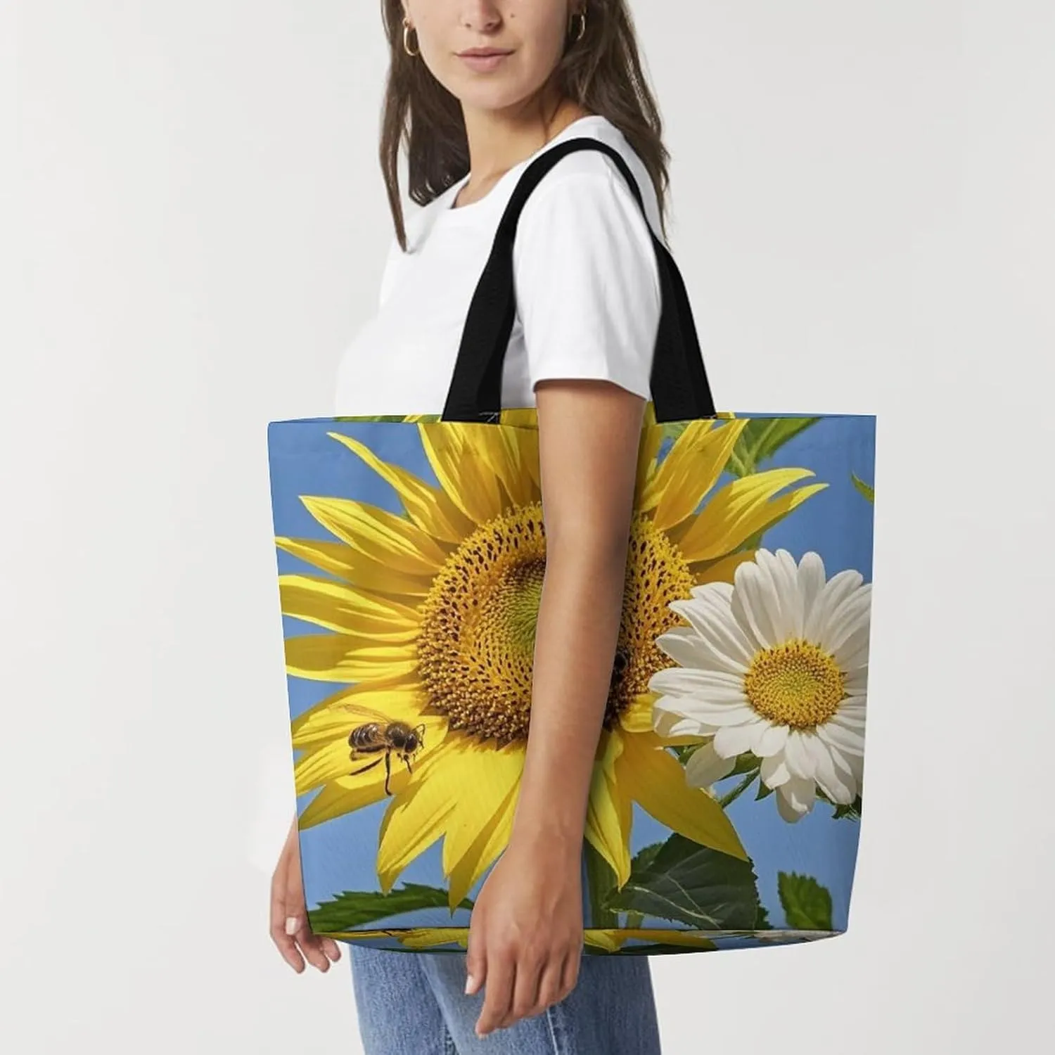 Mother Bear And Cubs Beach Bag Reusable Tote Bag Foldable Grocery Bags Women Shopping Bags for Daily Essentials