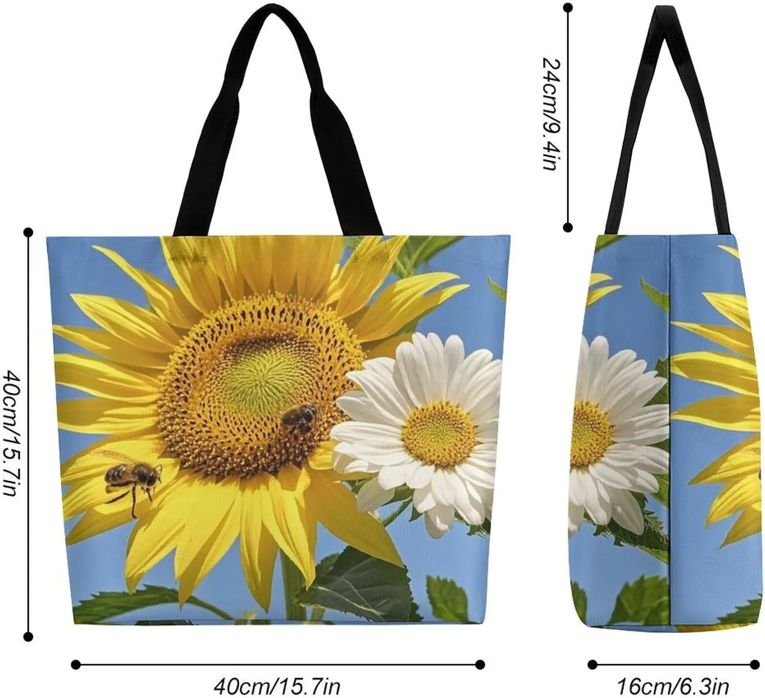 Mother Bear And Cubs Beach Bag Reusable Tote Bag Foldable Grocery Bags Women Shopping Bags for Daily Essentials