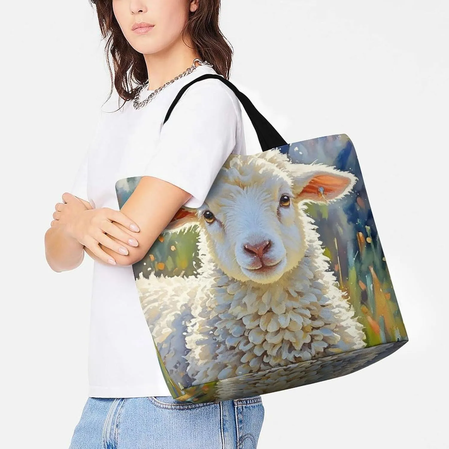Mother Bear And Cubs Beach Bag Reusable Tote Bag Foldable Grocery Bags Women Shopping Bags for Daily Essentials