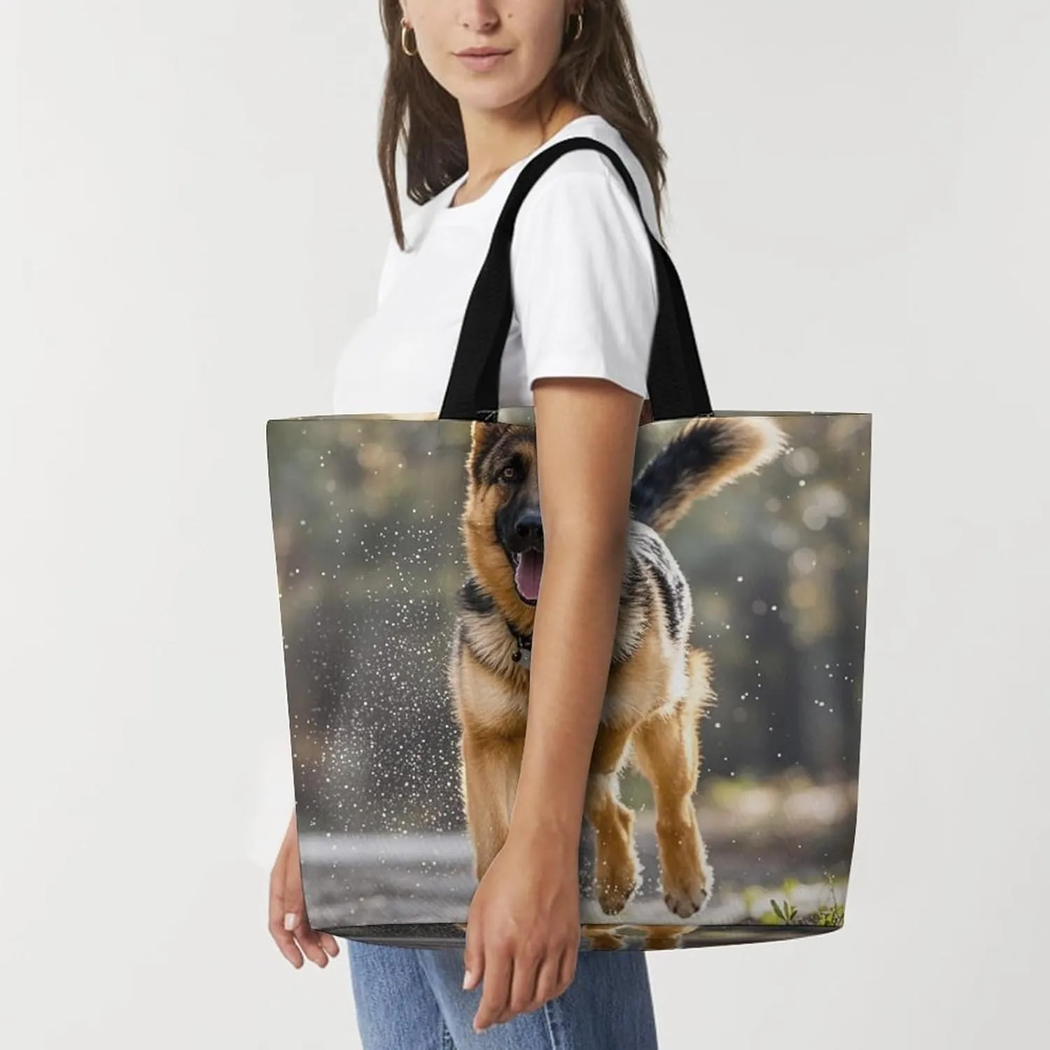 Mother Bear And Cubs Beach Bag Reusable Tote Bag Foldable Grocery Bags Women Shopping Bags for Daily Essentials