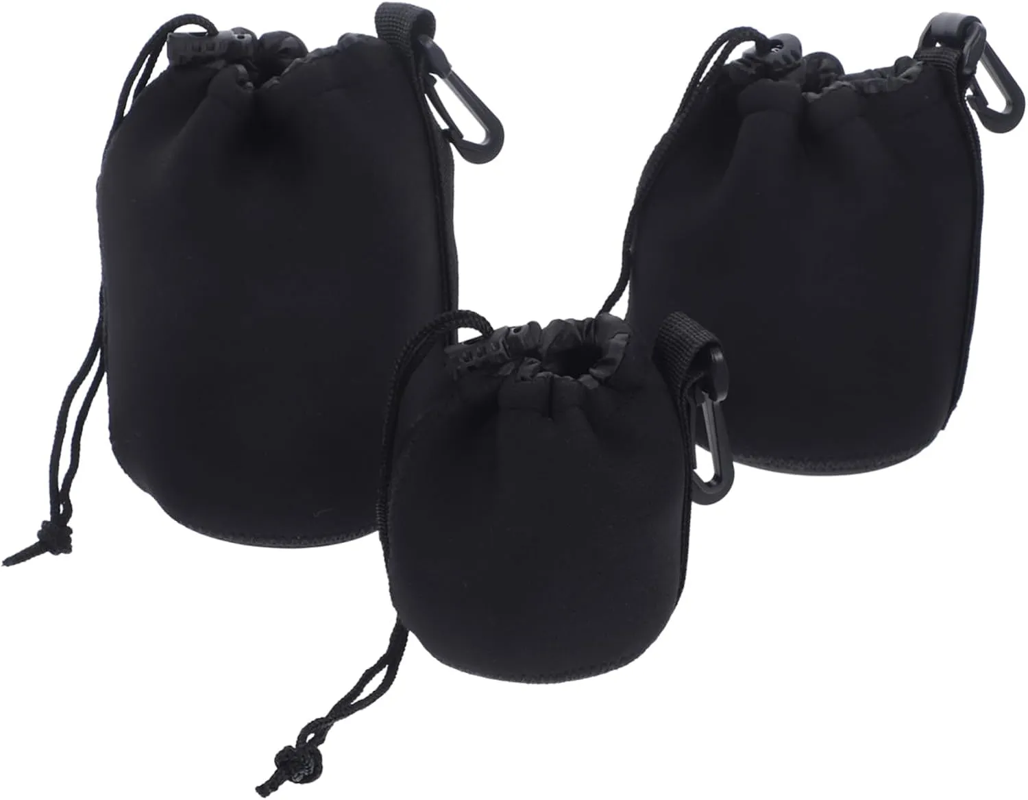 Neoprene Camera Lens Pouch 3 Sizes Dslr Lens Case Drawstring Closure for Travel
