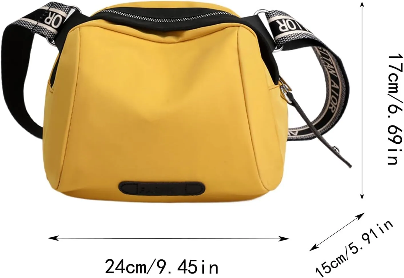 New Fashionable Casual Shoulder Bag Lightweight Nylon Fabric Women Crossbody Bag Mens Messenger Tote (Yellow, One Size)