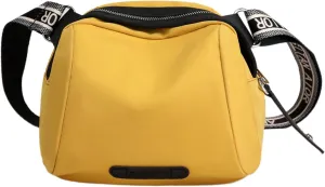 New Fashionable Casual Shoulder Bag Lightweight Nylon Fabric Women Crossbody Bag Mens Messenger Tote (Yellow, One Size)