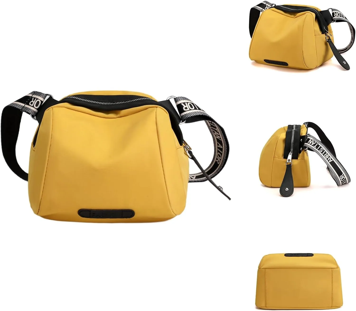 New Fashionable Casual Shoulder Bag Lightweight Nylon Fabric Women Crossbody Bag Mens Messenger Tote (Yellow, One Size)