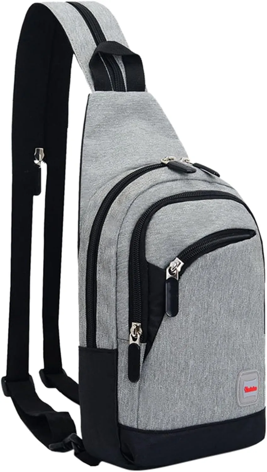 Nylon Pack Trendy Zipper Sling Bags For Outdoor Sports Shoulder Bags Sports Chest Bag Backpack over The (F, One Size)