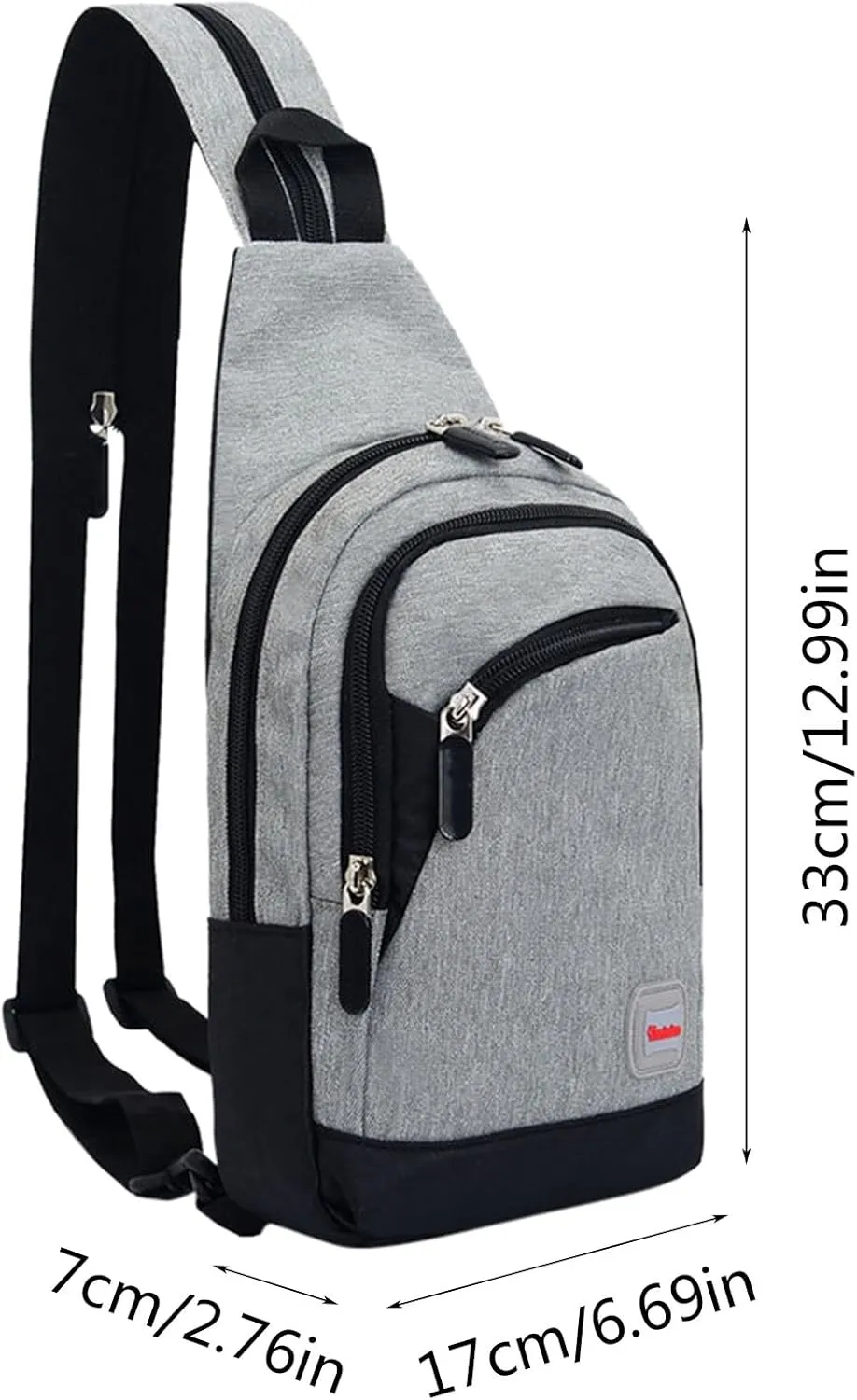 Nylon Pack Trendy Zipper Sling Bags For Outdoor Sports Shoulder Bags Sports Chest Bag Backpack over The (F, One Size)