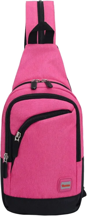 Nylon Pack Trendy Zipper Sling Bags For Outdoor Sports Shoulder Bags Sports Chest Bag Backpack over The (G, One Size)