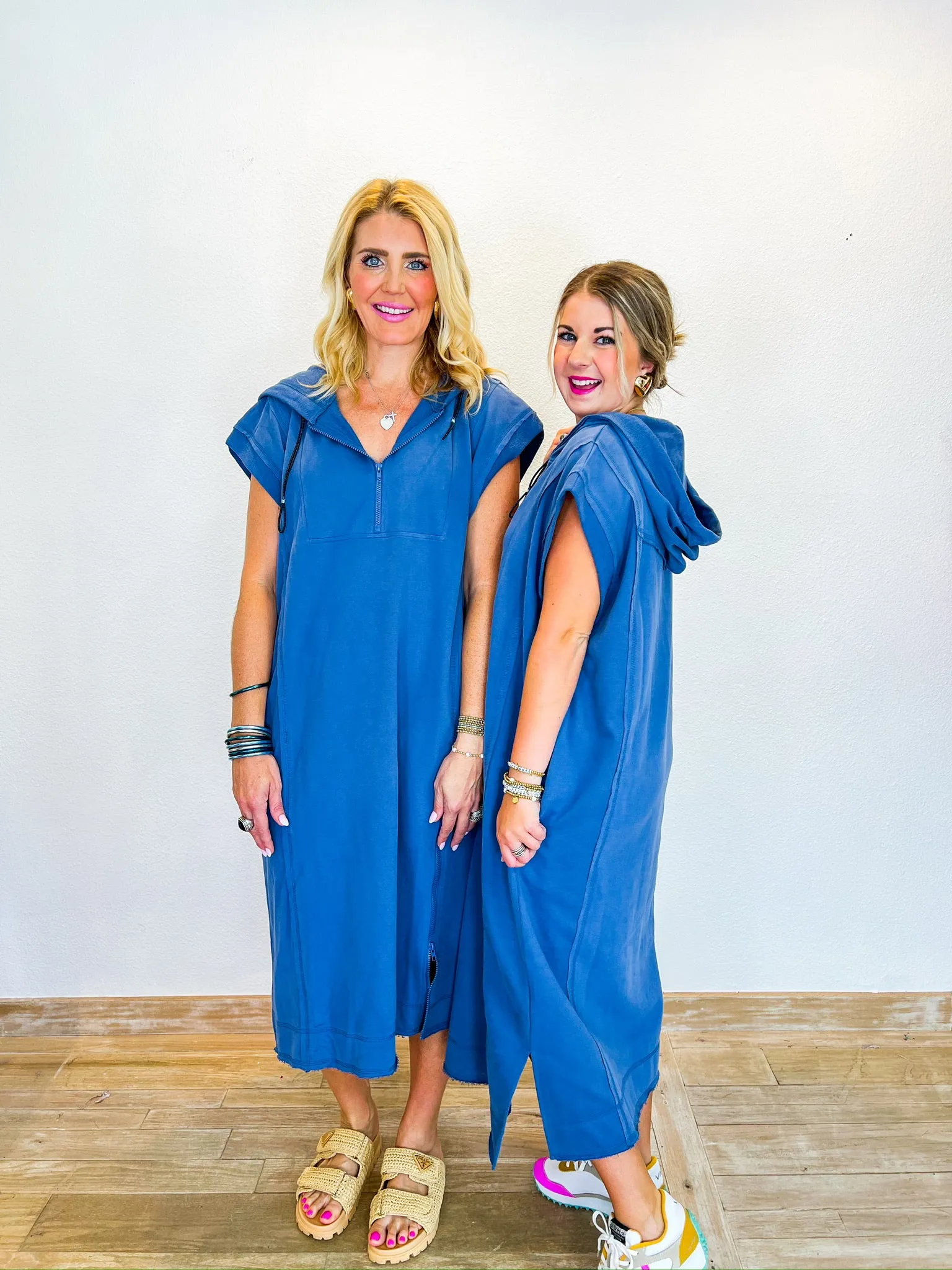 On The Go Midi Dress - Blue