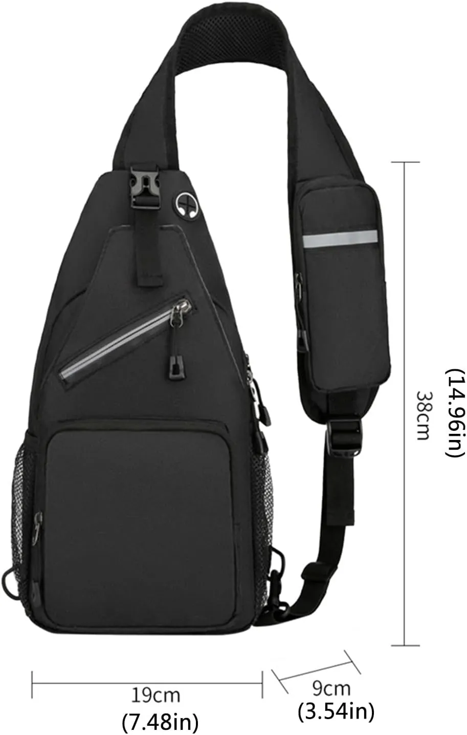 Outdoor Sling Bags Trendy Crossbody Purse Chest Bag With Adjustable Guitar Strap For Travel Womens (Dark Gray, One Size)